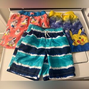 Like New Bundle of 3 Boys Swim Trunks Size Small 5/6